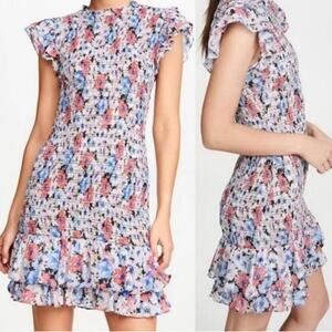 Veronica Beard Cici Floral Smocked Dress